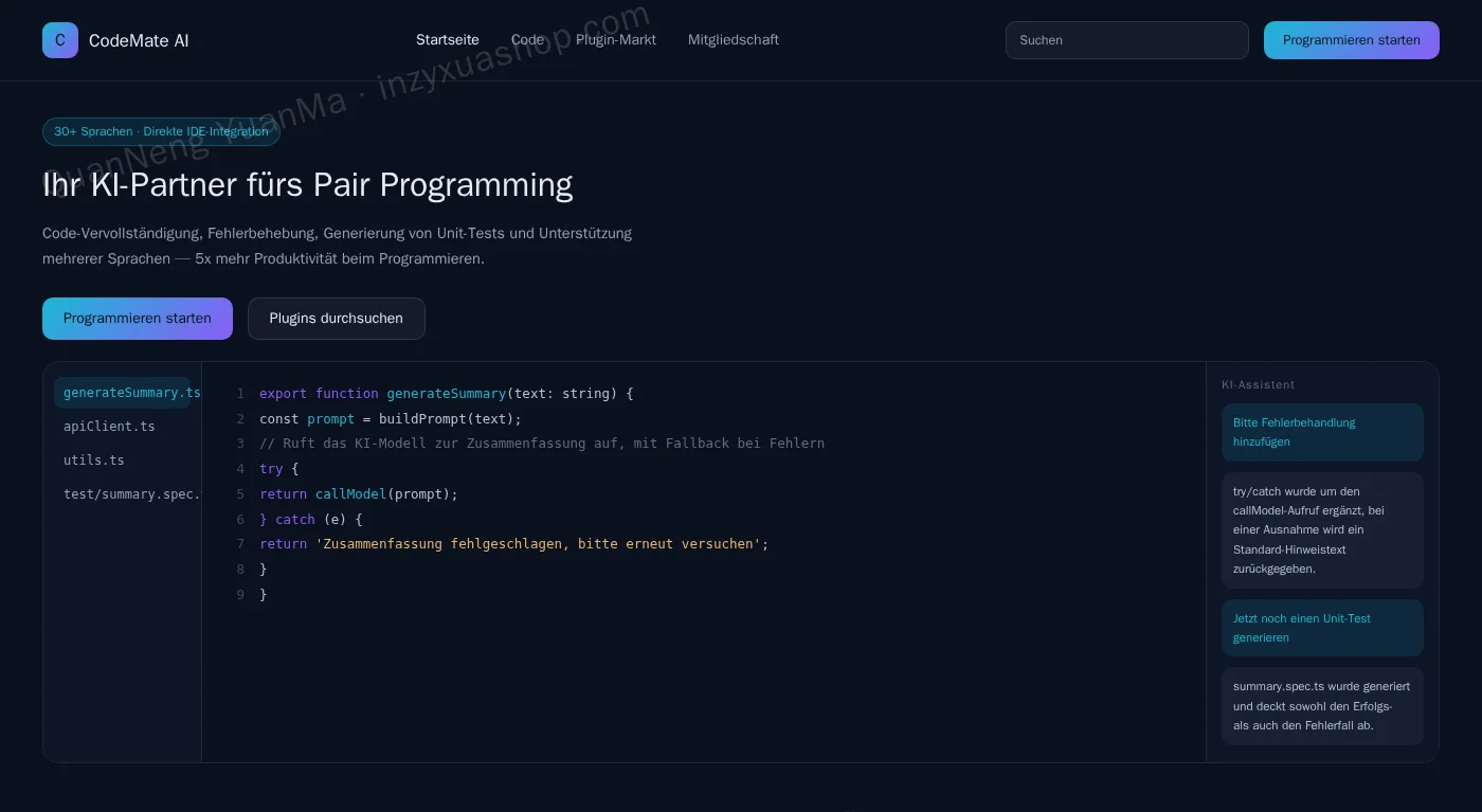 Frontend des KI-Programmierassistenten