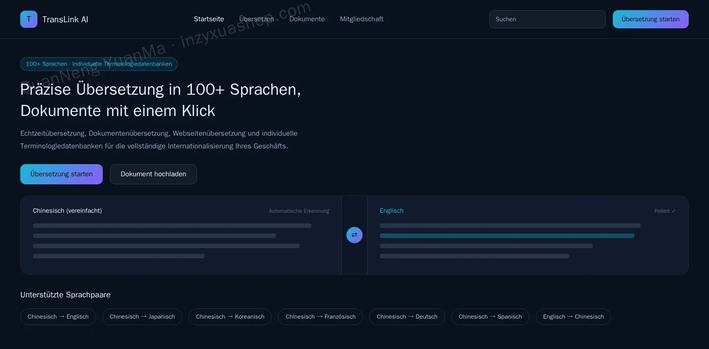 Frontend der KI-Übersetzung