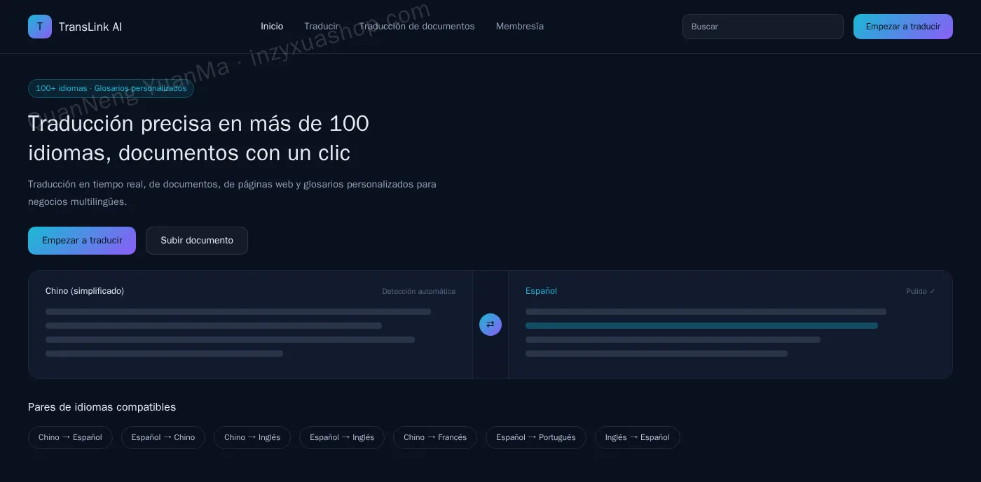Frontend de traducción con IA