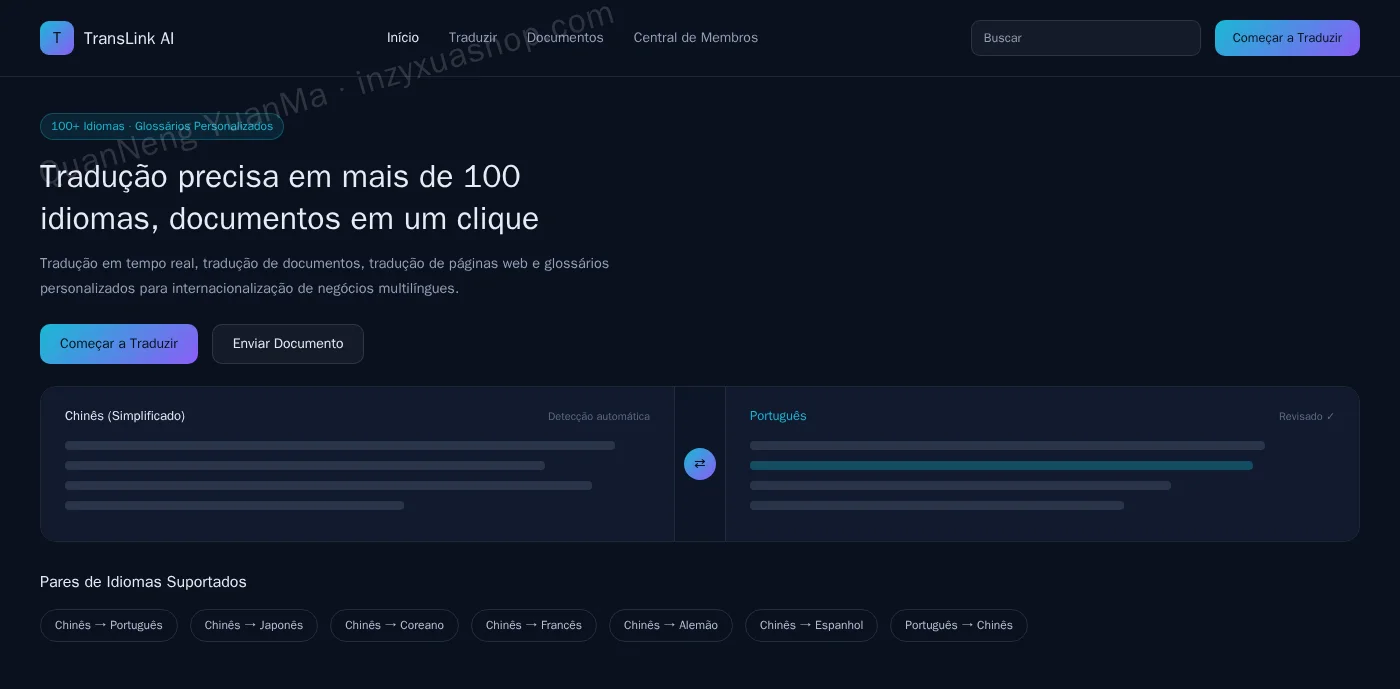 Frontend de tradução com IA