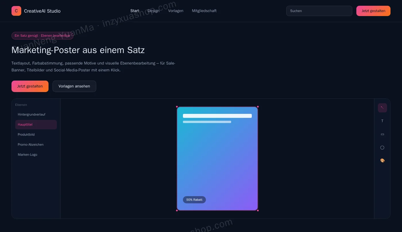 Frontend der KI-Postergestaltung