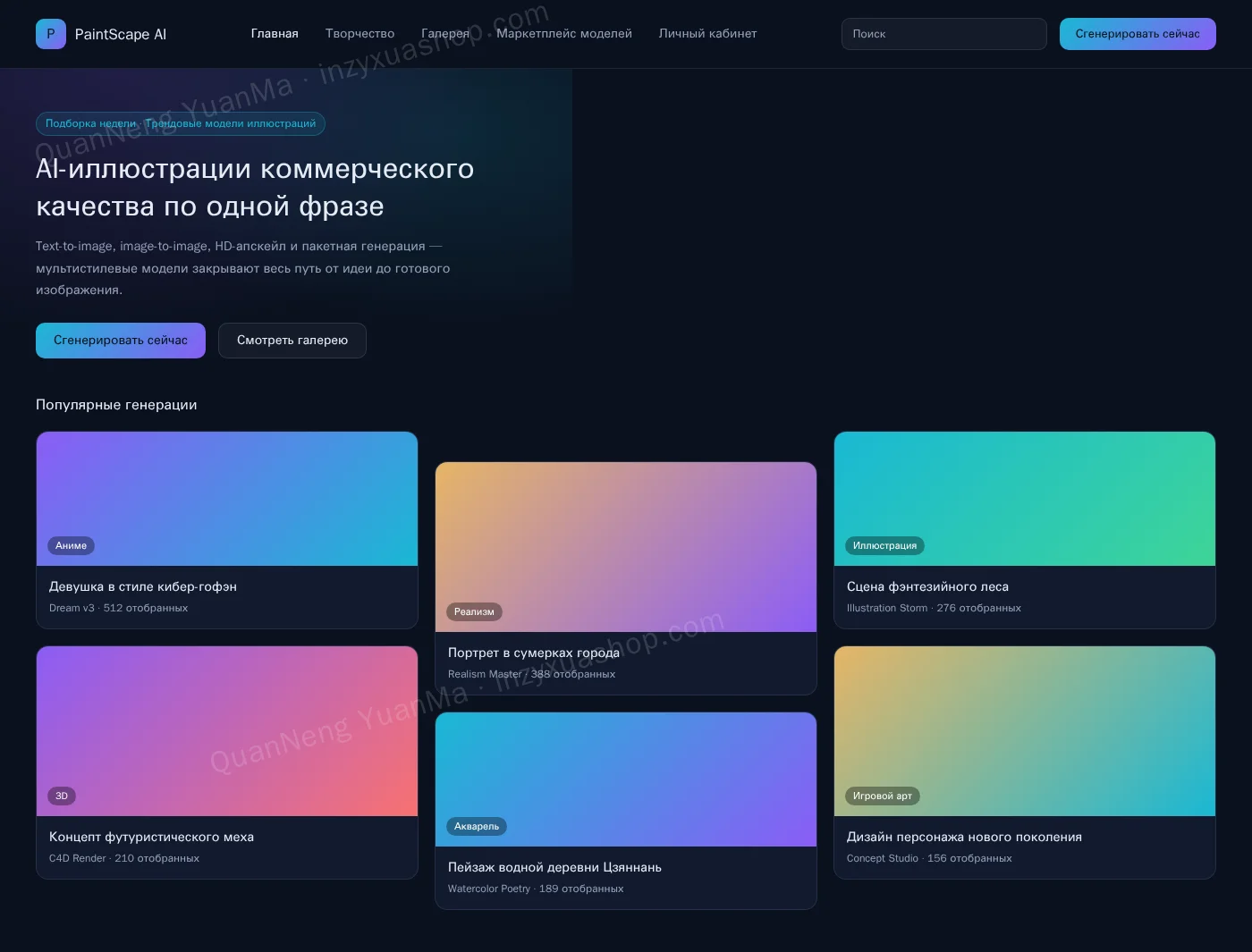 Frontend ИИ-генератора изображений