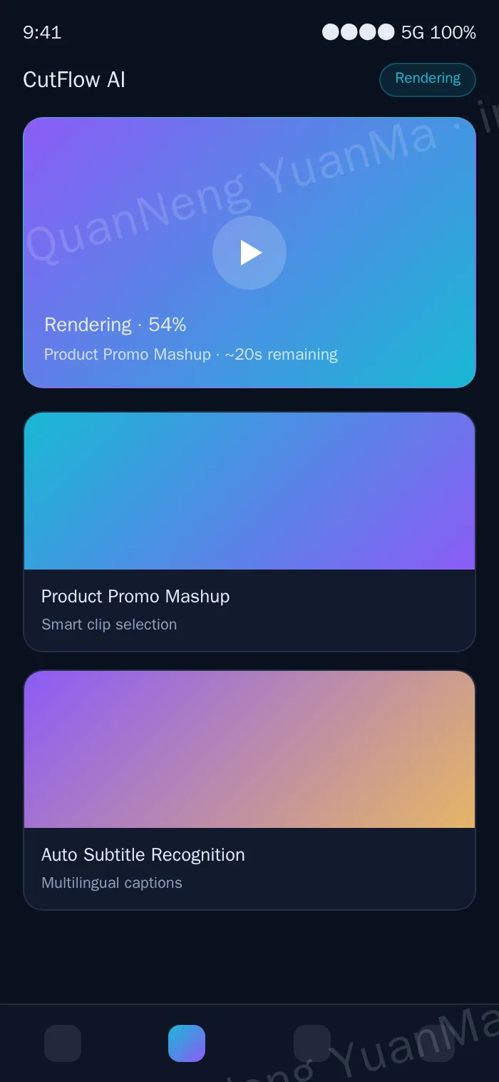 AI video editing H5 editing page
