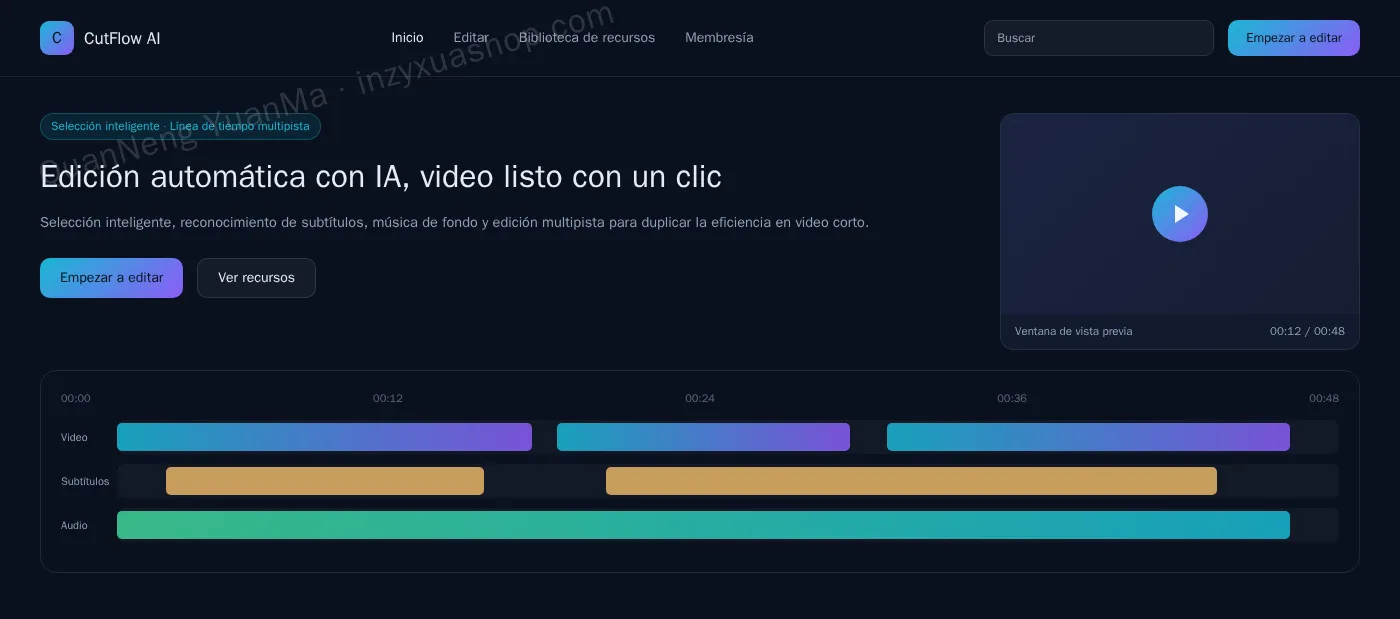 Frontend de edición de video con IA