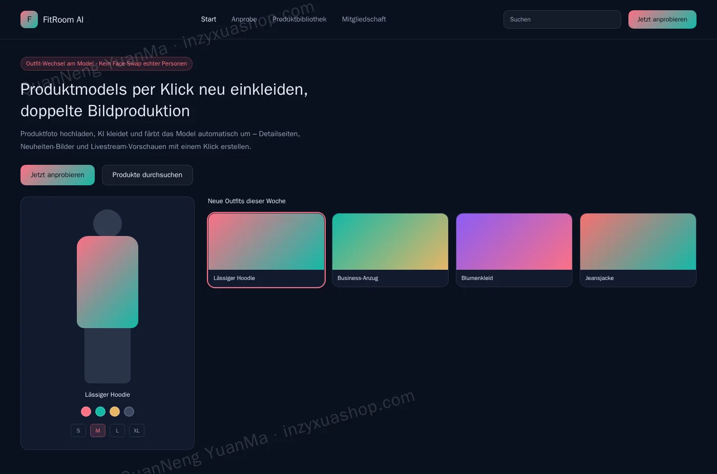 Frontend der virtuellen KI-Anprobe