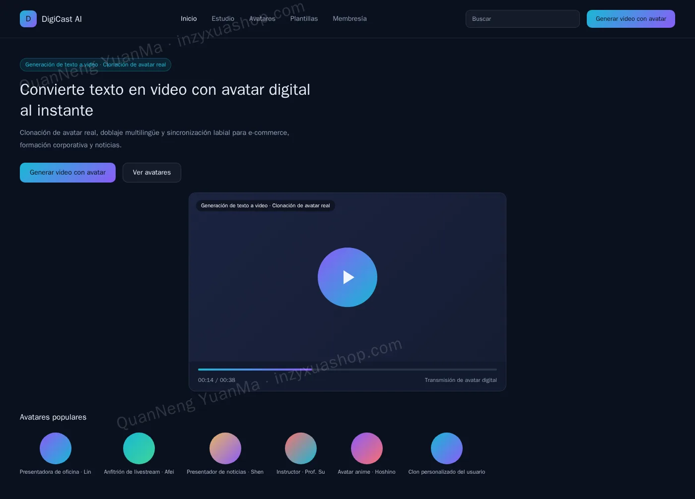 Frontend del avatar digital con IA