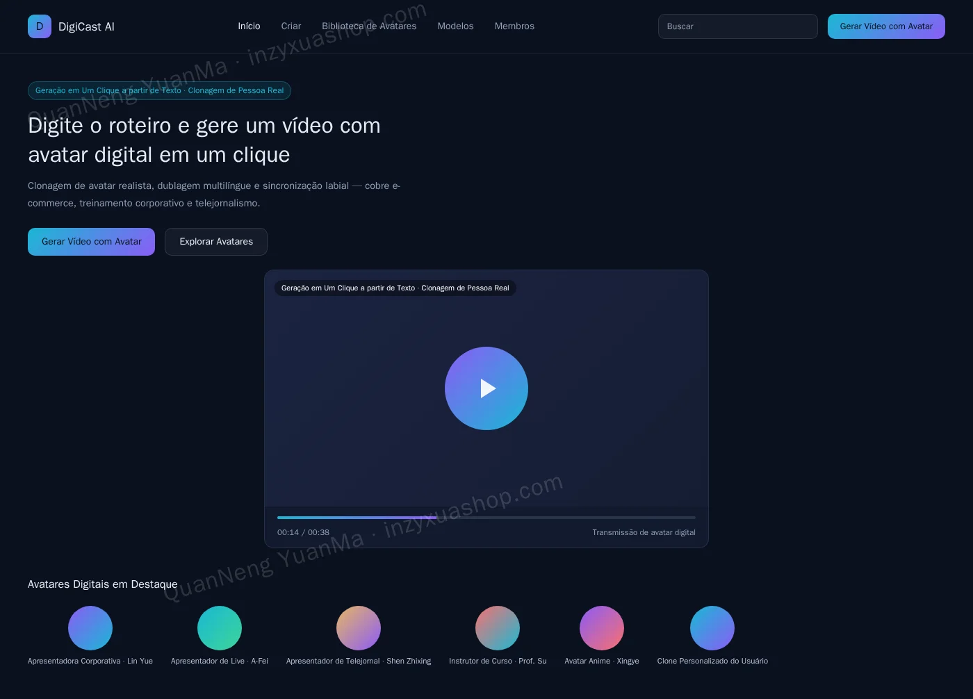 Frontend do avatar digital com IA