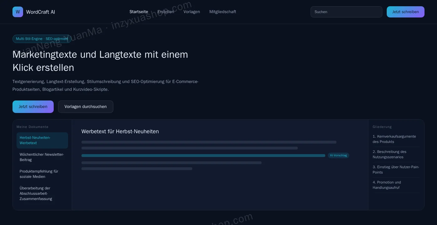Frontend des KI-Schreibassistenten