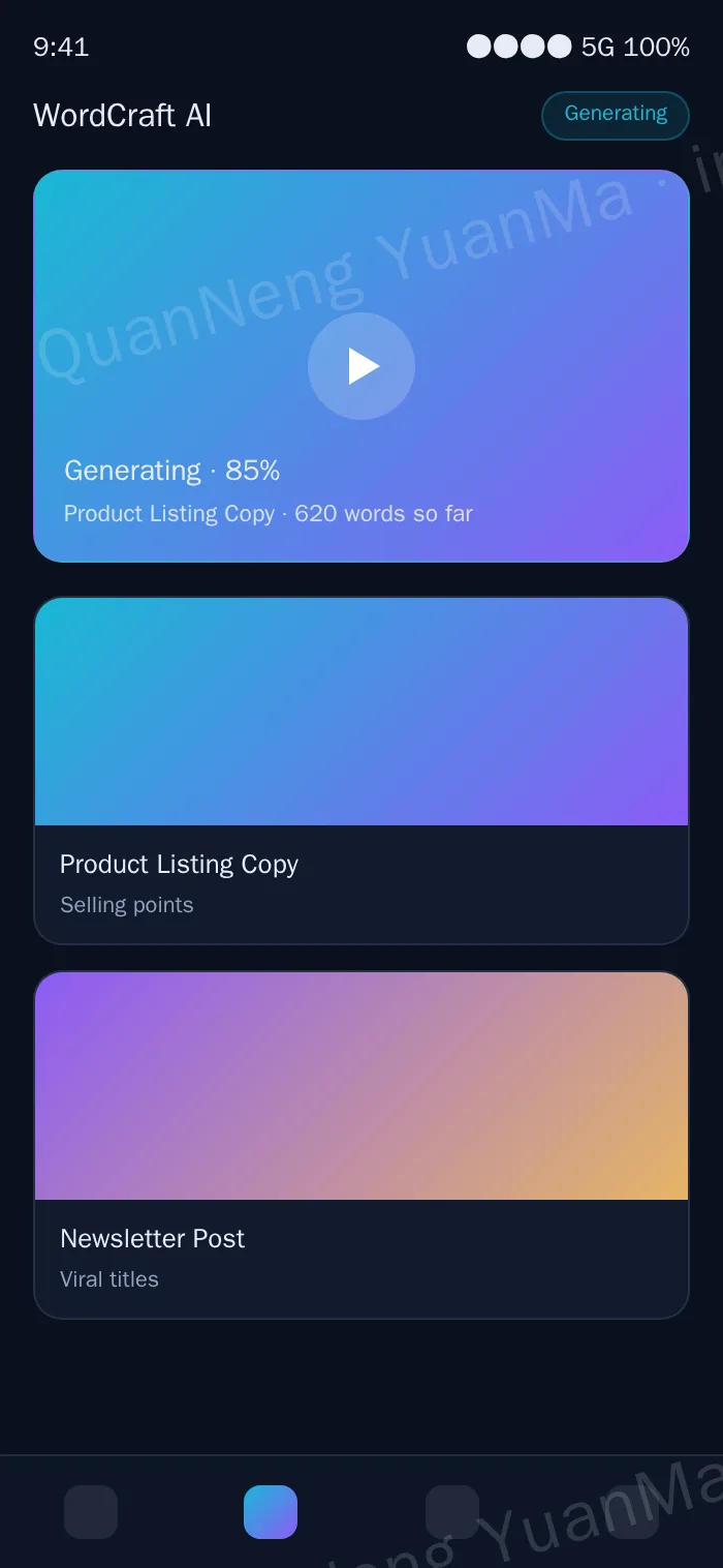 AI writing assistant H5 generate page