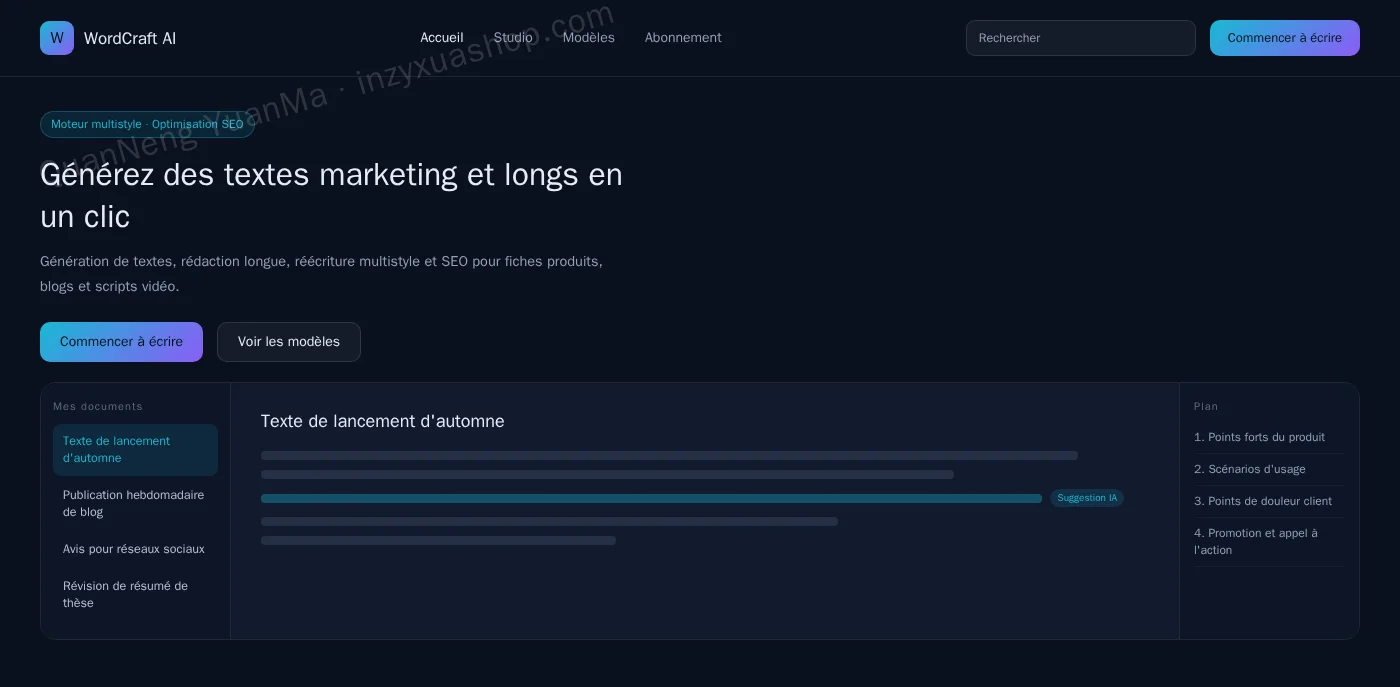 Frontend de l'assistant de rédaction IA