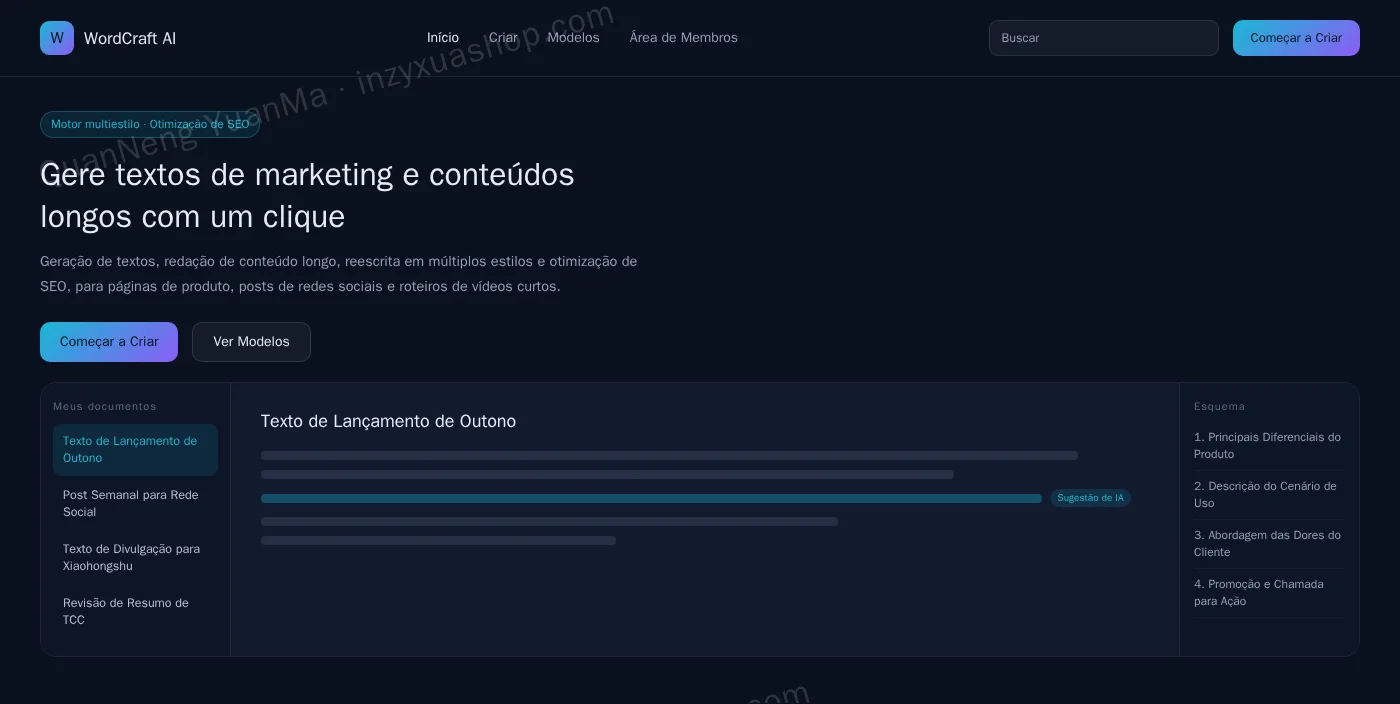 Frontend do assistente de escrita com IA