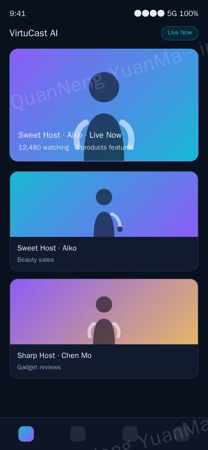 AI virtual live streaming H5 live page