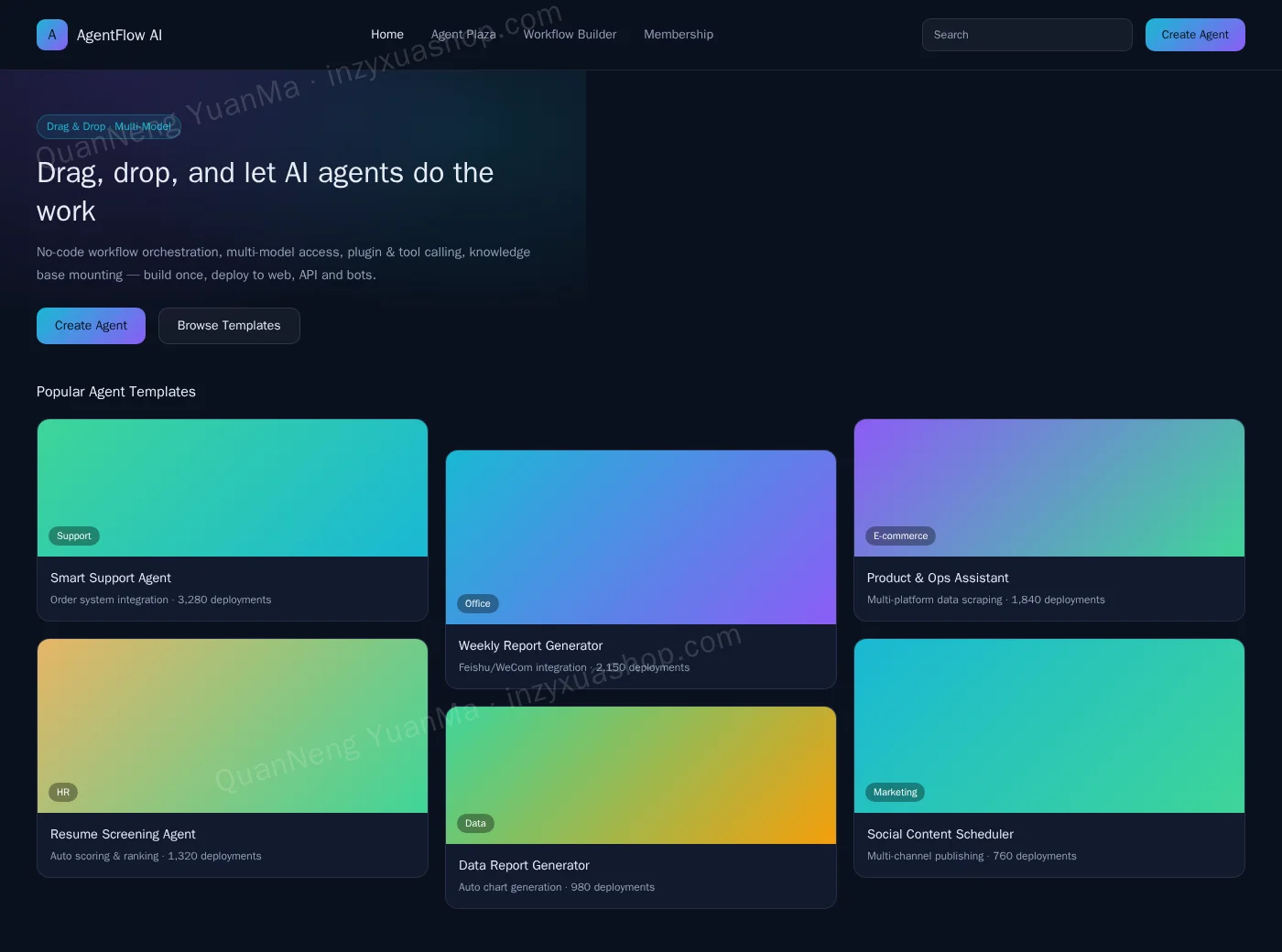 Frontend du constructeur d'agents IA
