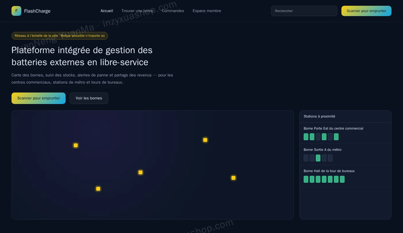 Frontend des batteries externes partagées