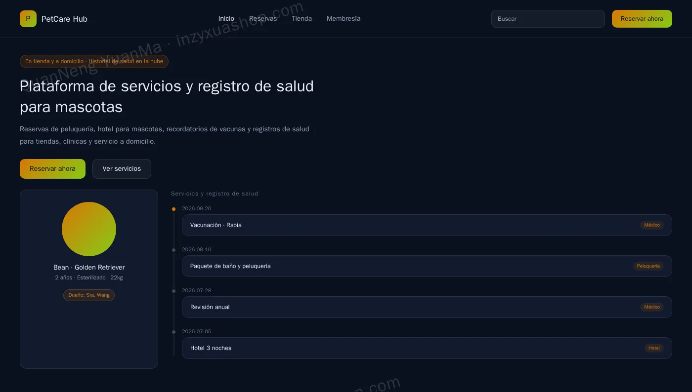 Frontend de la plataforma de servicios para mascotas