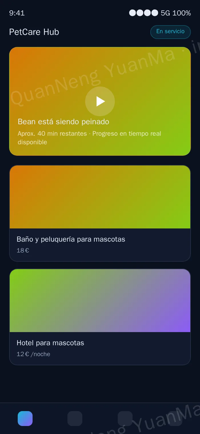 Página H5 de servicios