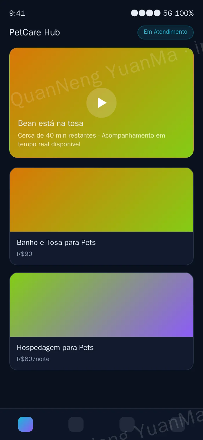 Página H5 de serviços