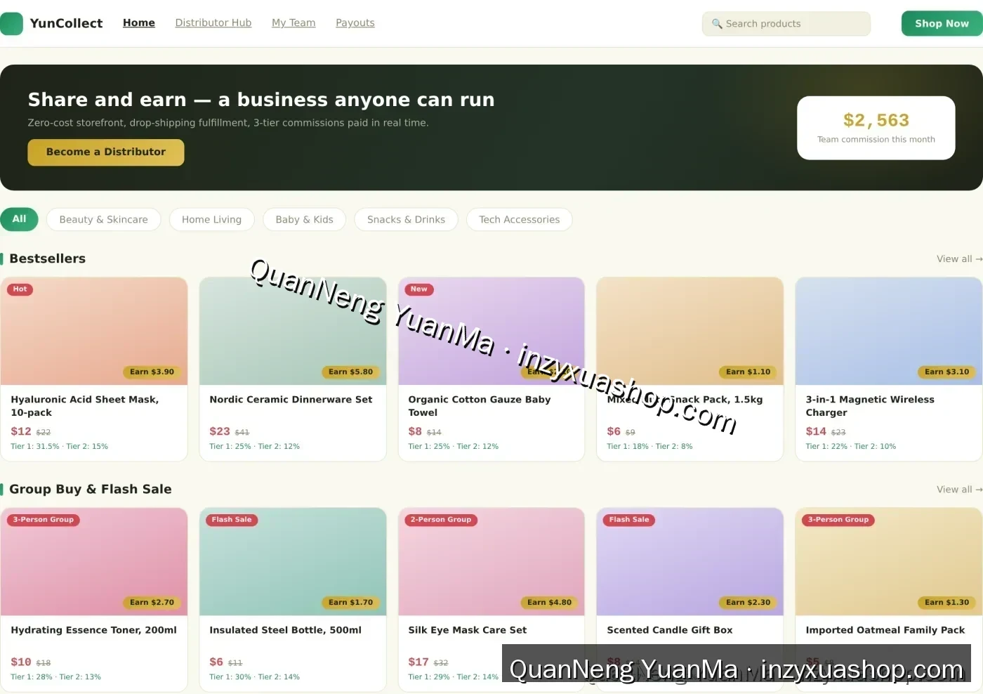 Distribution mall frontend homepage