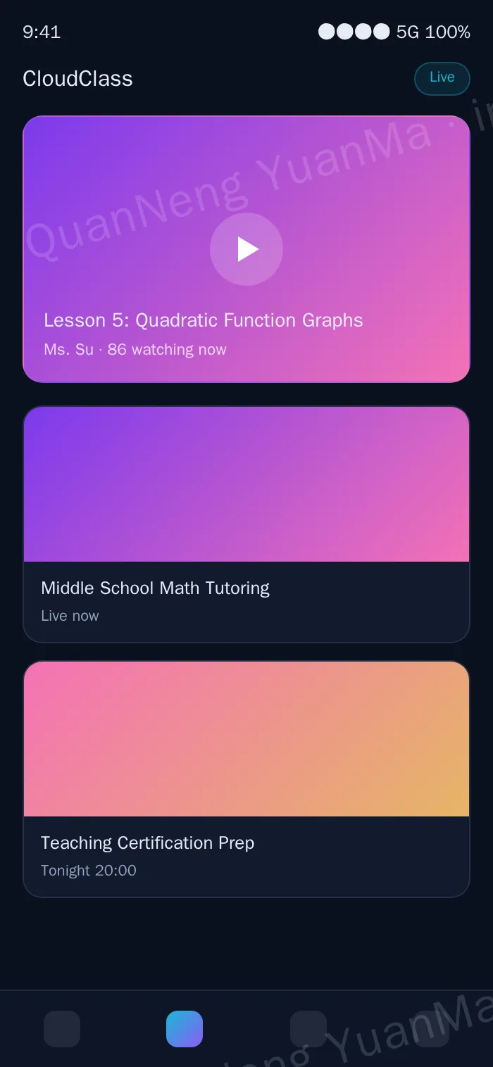 Live online classroom H5 live class page