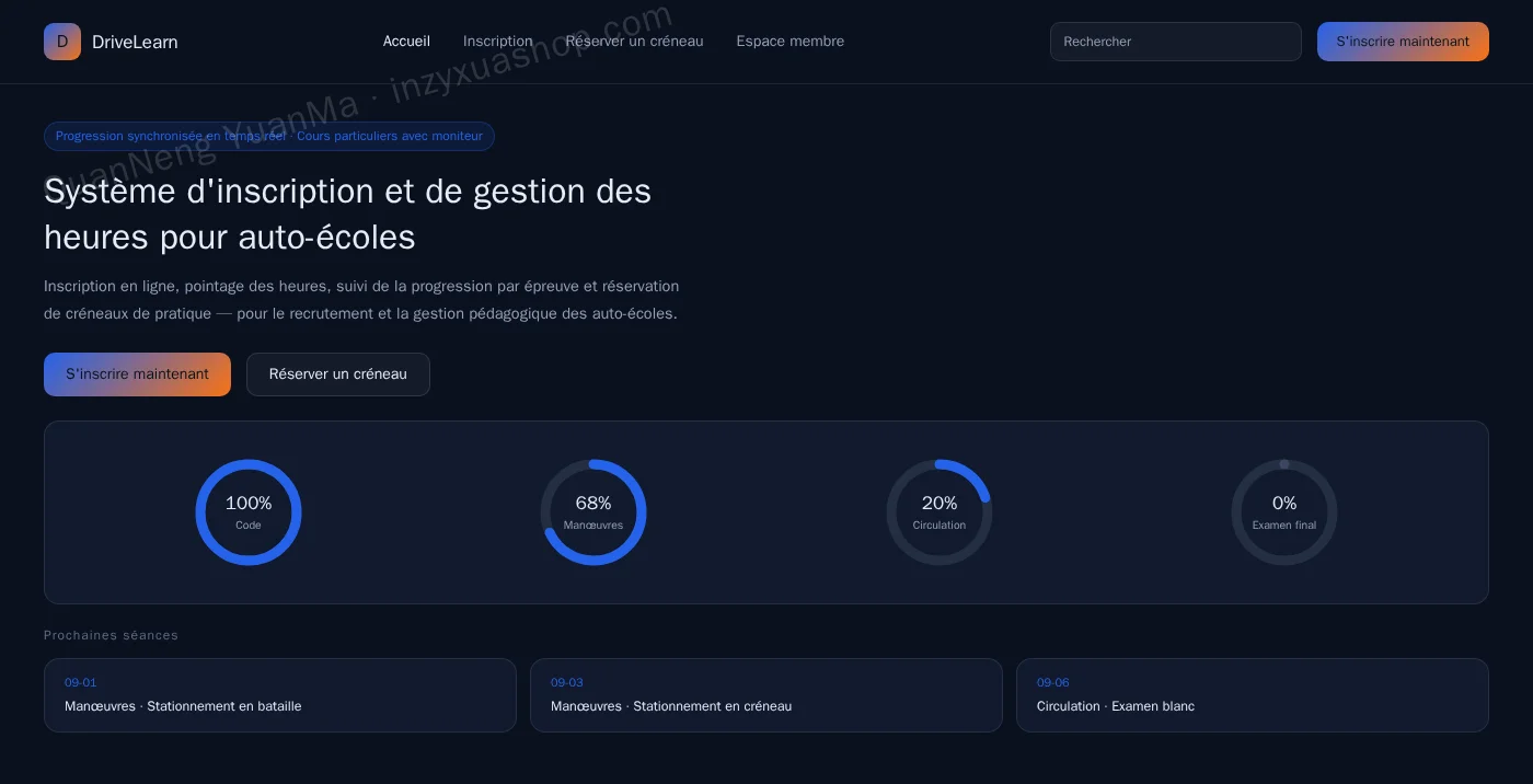 Frontend de gestion d'auto-écoles