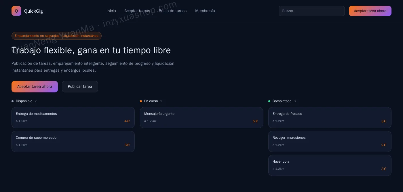 Frontend de la plataforma de economía gig
