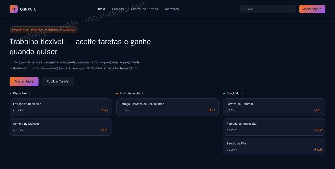 Frontend da plataforma de economia gig