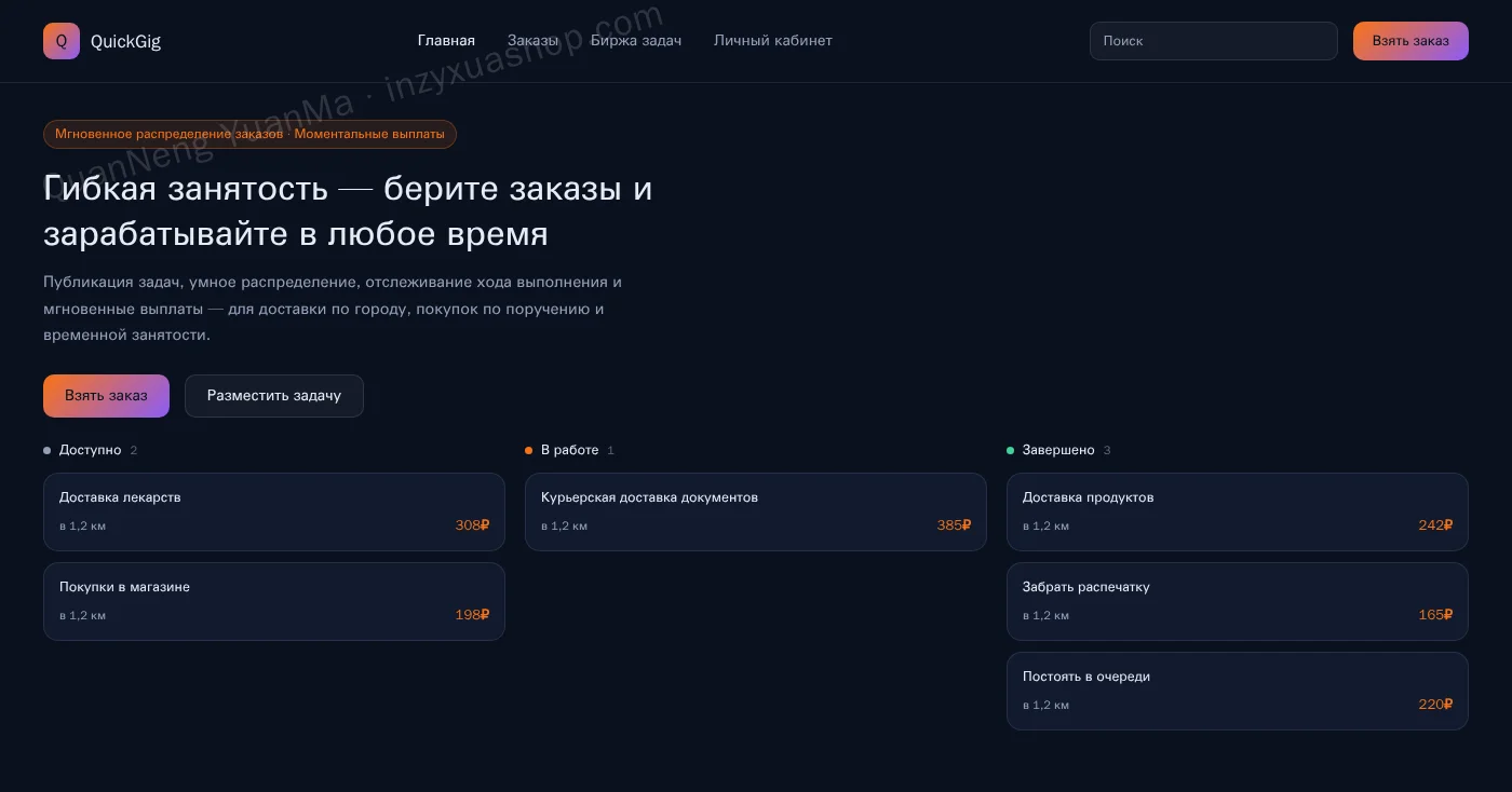 Frontend платформы гиг-экономики